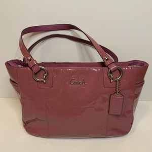Patent pink-purple coach signature purse